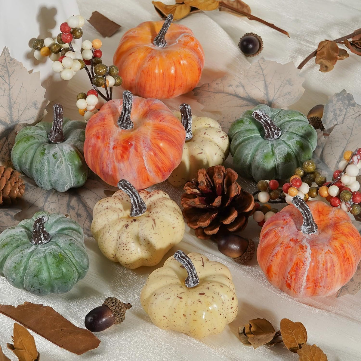 Bonner Harvest Decor Mini Pumpkin and Pinecone Decor Set additional product photo