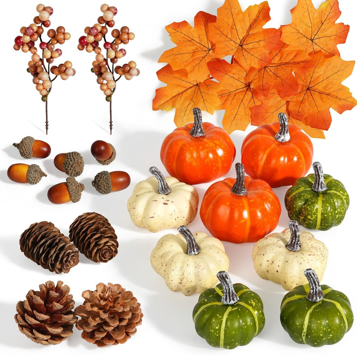 Bonner Harvest Decor Mini Pumpkin and Pinecone Decor Set additional product photo