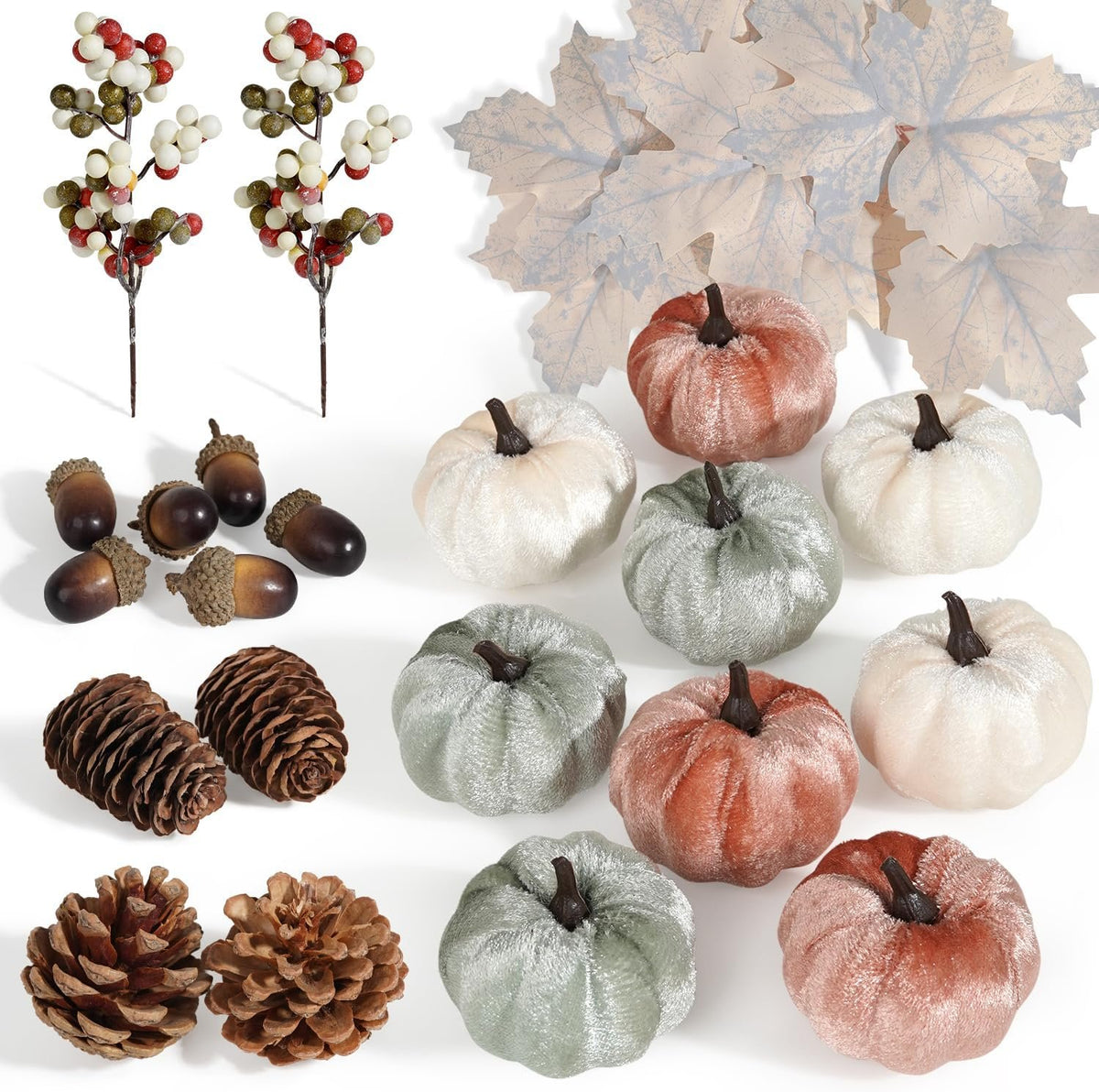Bonner Harvest Decor Mini Pumpkin and Pinecone Decor Set additional product photo