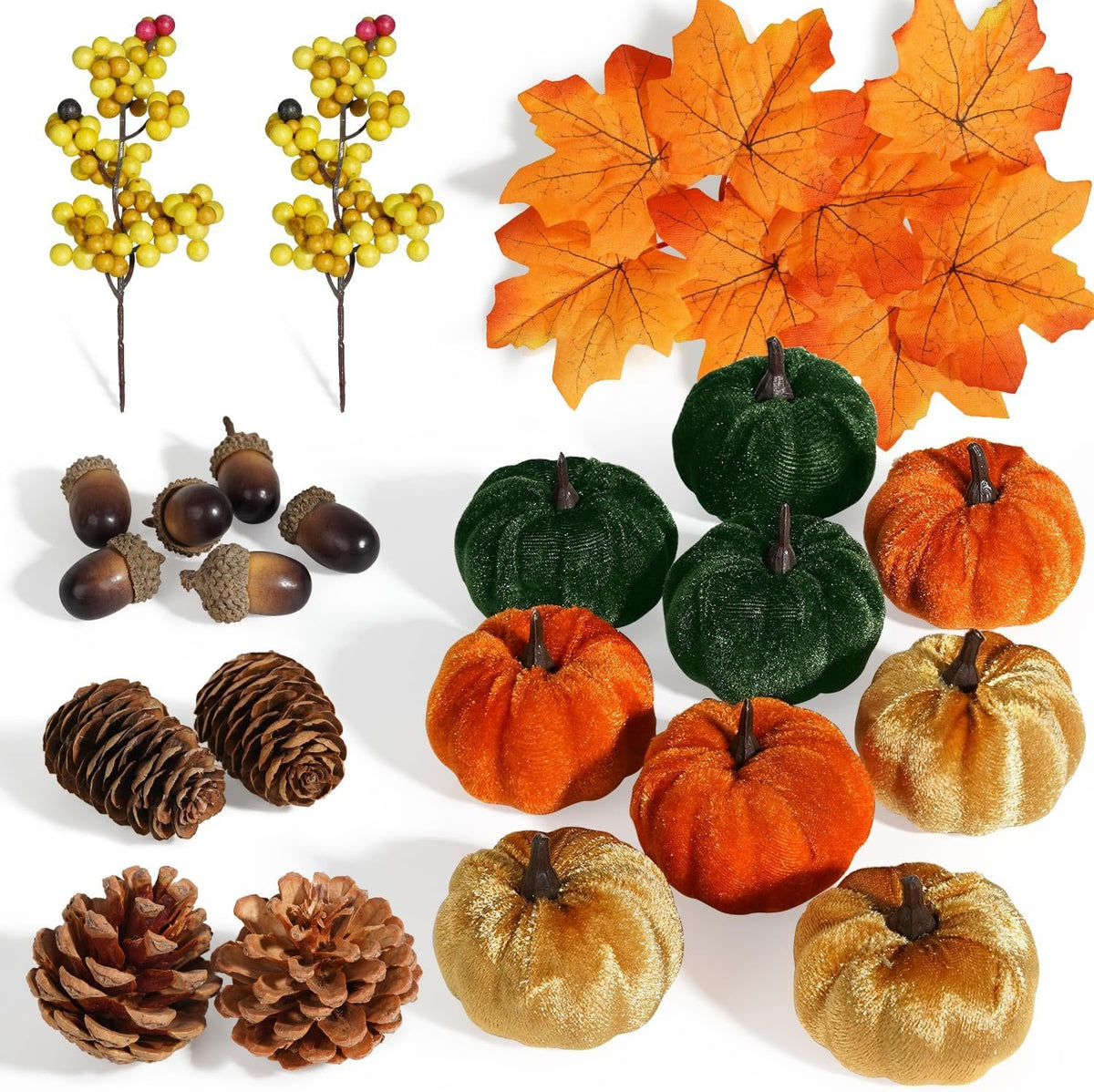 Bonner Harvest Decor Mini Pumpkin and Pinecone Decor Set additional product photo
