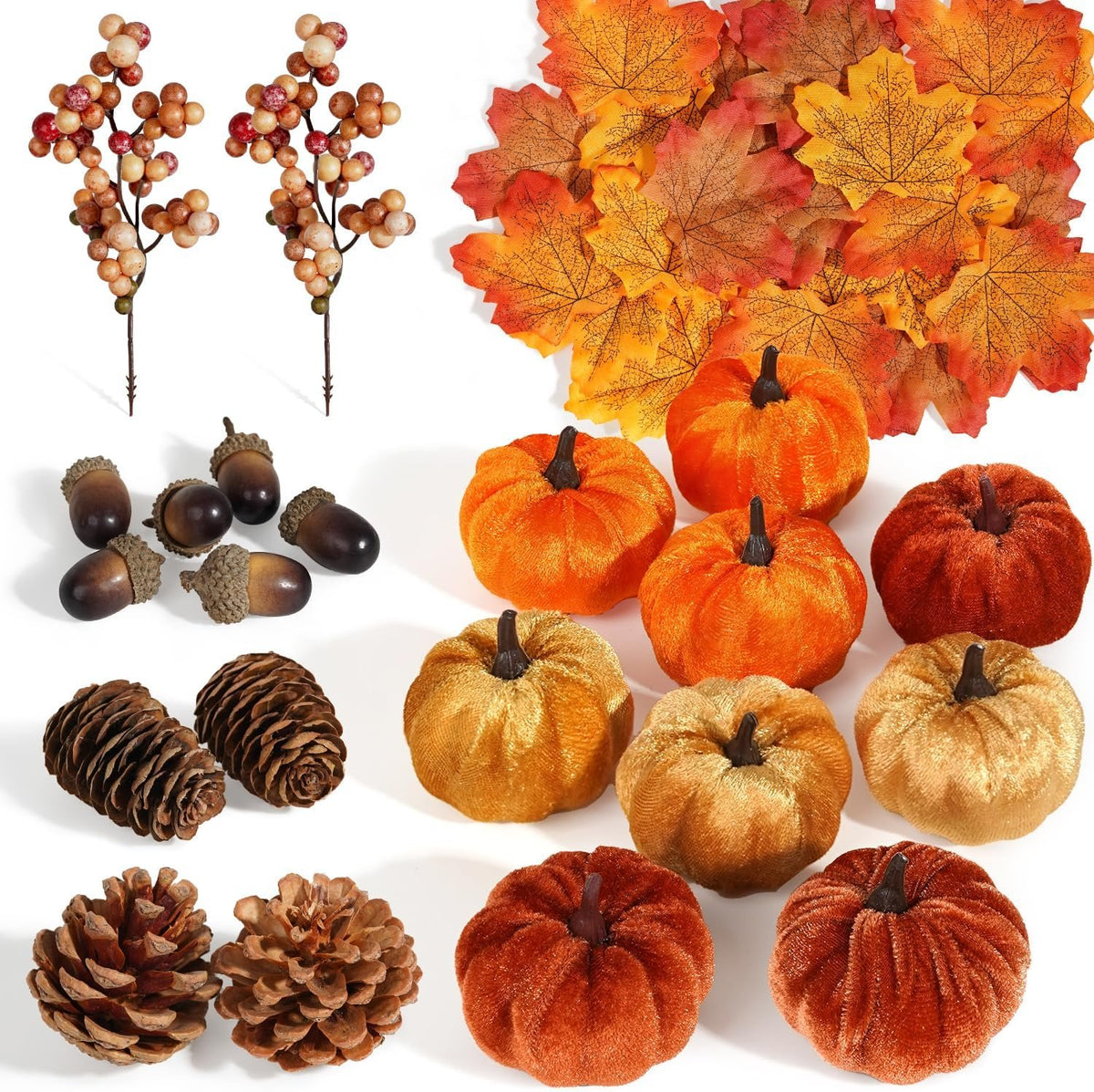 Bonner Harvest Decor Mini Pumpkin and Pinecone Decor Set additional product photo
