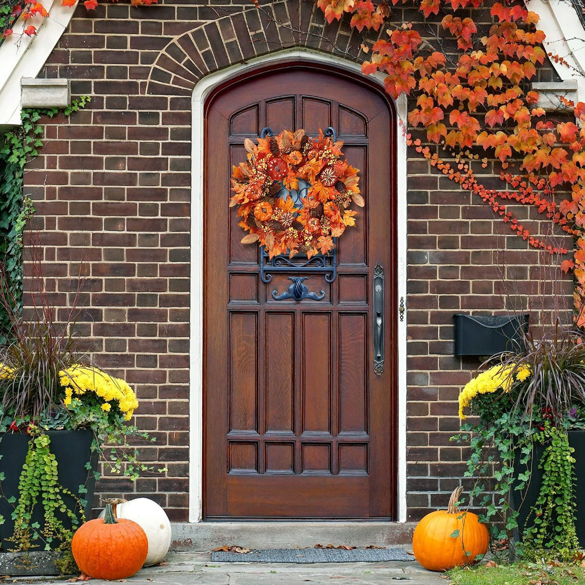 Bonner Harvest Decor Pumpkin and Maple Leaf Fall Wreath additional product photo