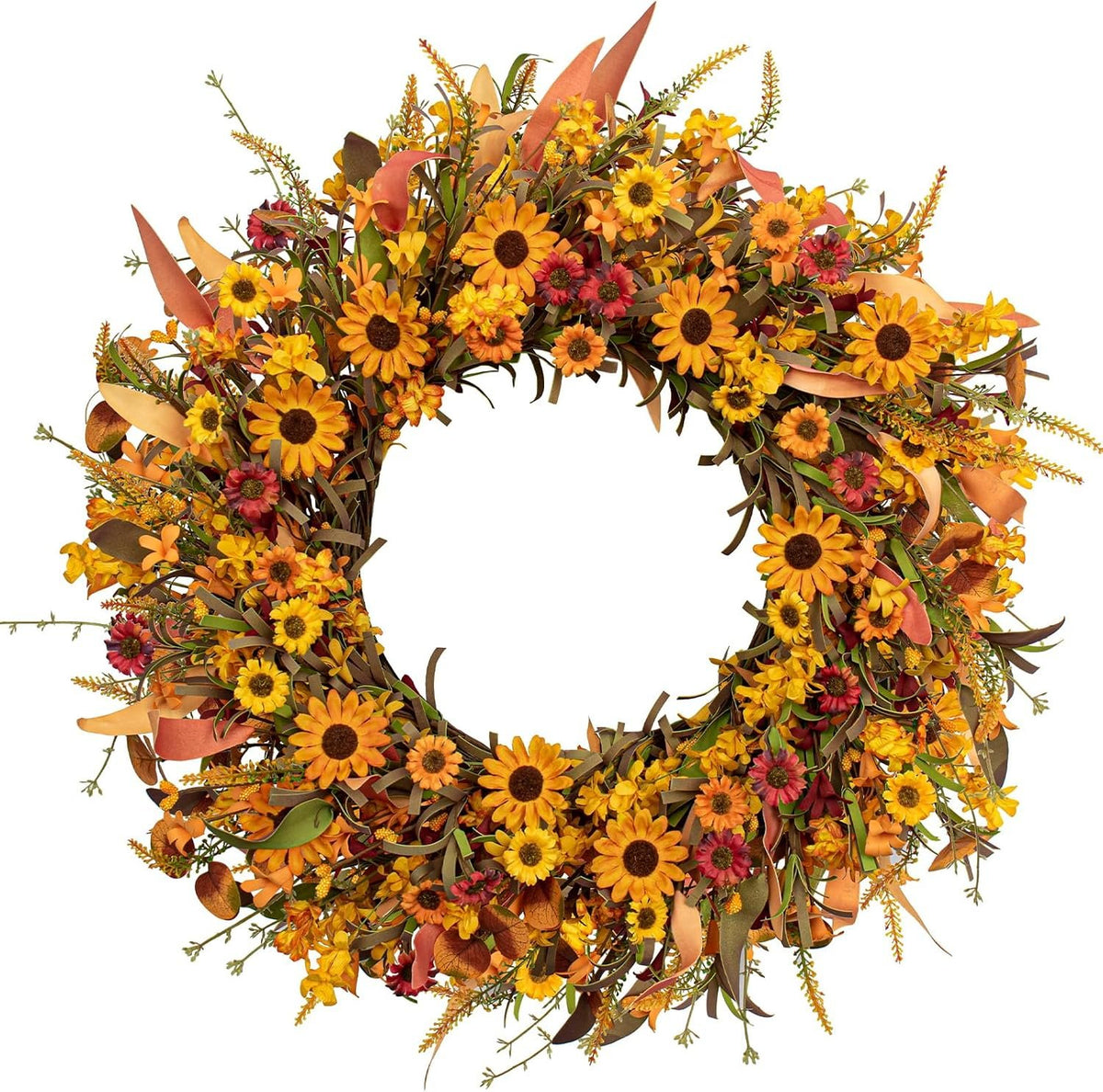 Bonner Harvest Decor Sunflower and Foliage Fall Wreath additional product photo
