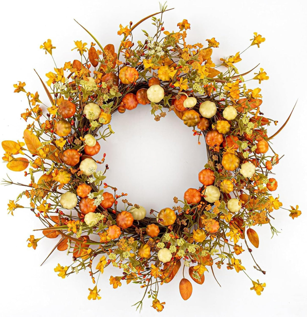 Bonner Harvest Decor Mini Pumpkin Autumn Wreath studio product photo