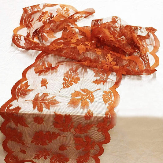 Bonner Harvest Decor Lace Fall Table Runner studio product photo