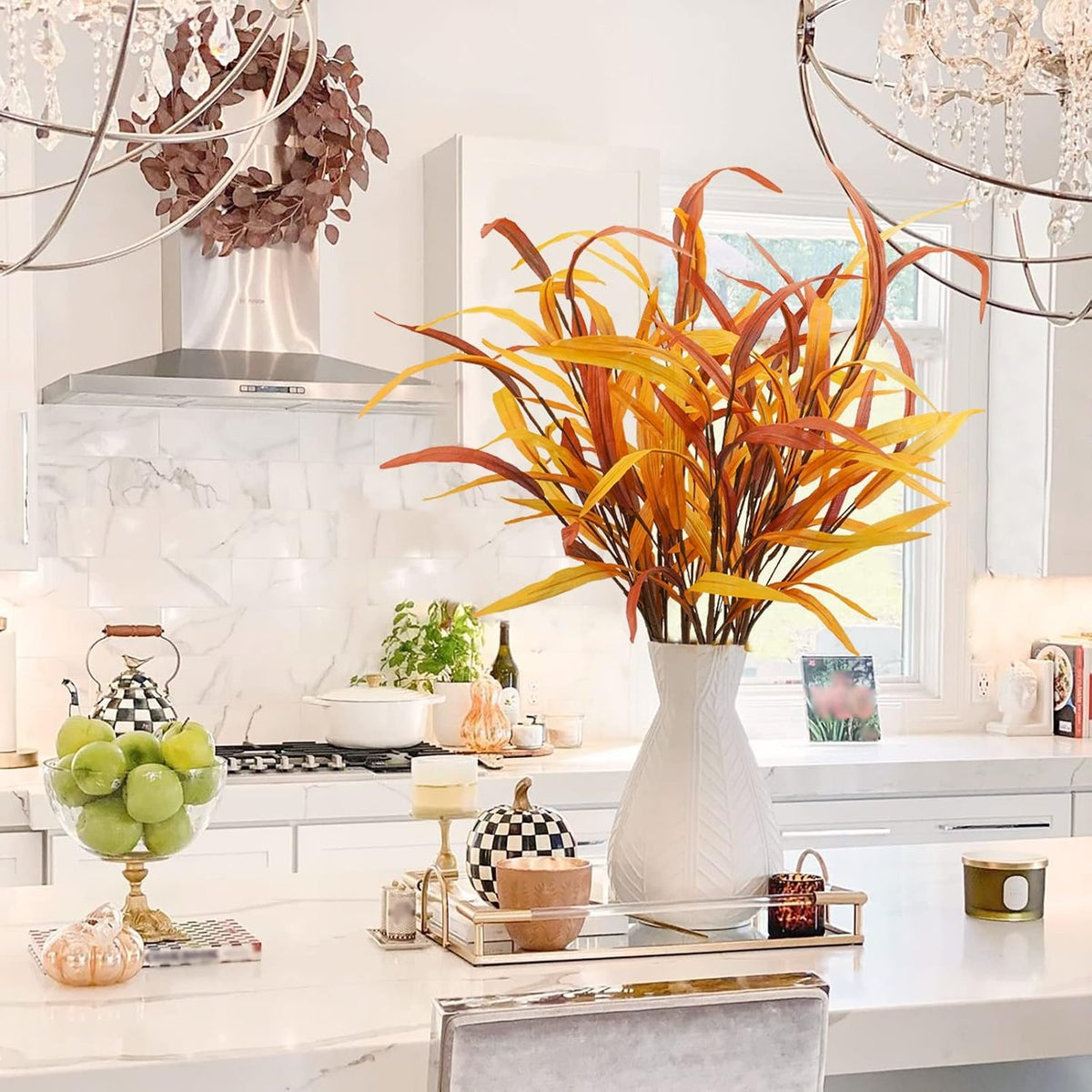 Bonner Harvest Decor Artificial Grass-Leaf Fall Stems additional product photo