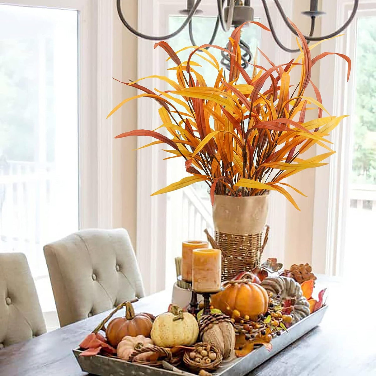 Bonner Harvest Decor Artificial Grass-Leaf Fall Stems additional product photo