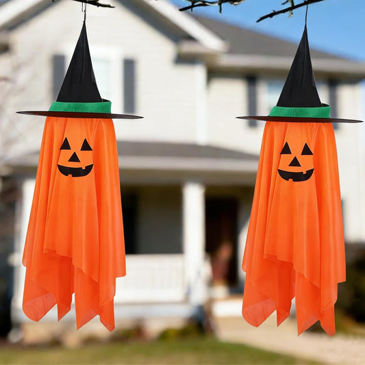 Bonner Harvest Decor Hanging Pumpkin Witch Hat Decorations studio product photo