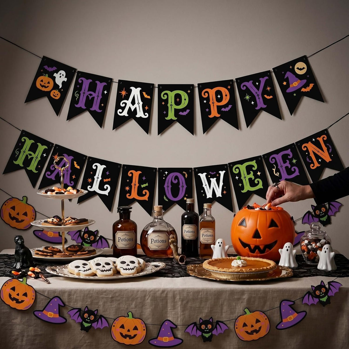 Bonner Harvest Decor Happy Halloween Banner Set additional product photo