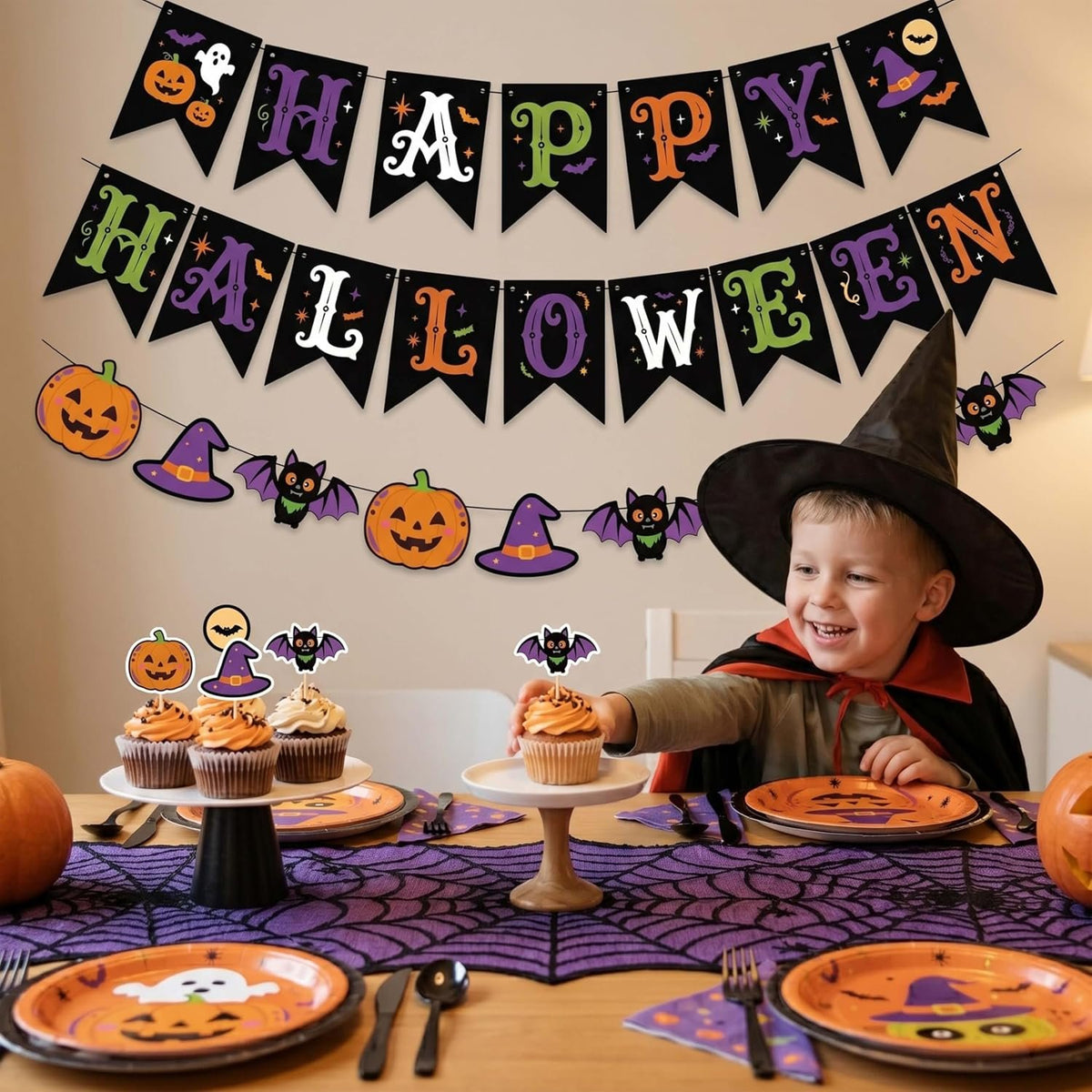 Bonner Harvest Decor Happy Halloween Banner Set additional product photo