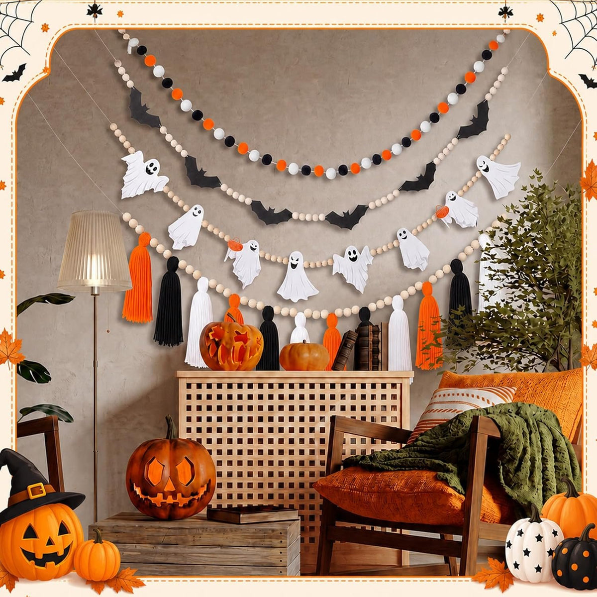 Bonner Harvest Decor Halloween Felt Garland Set additional product photo