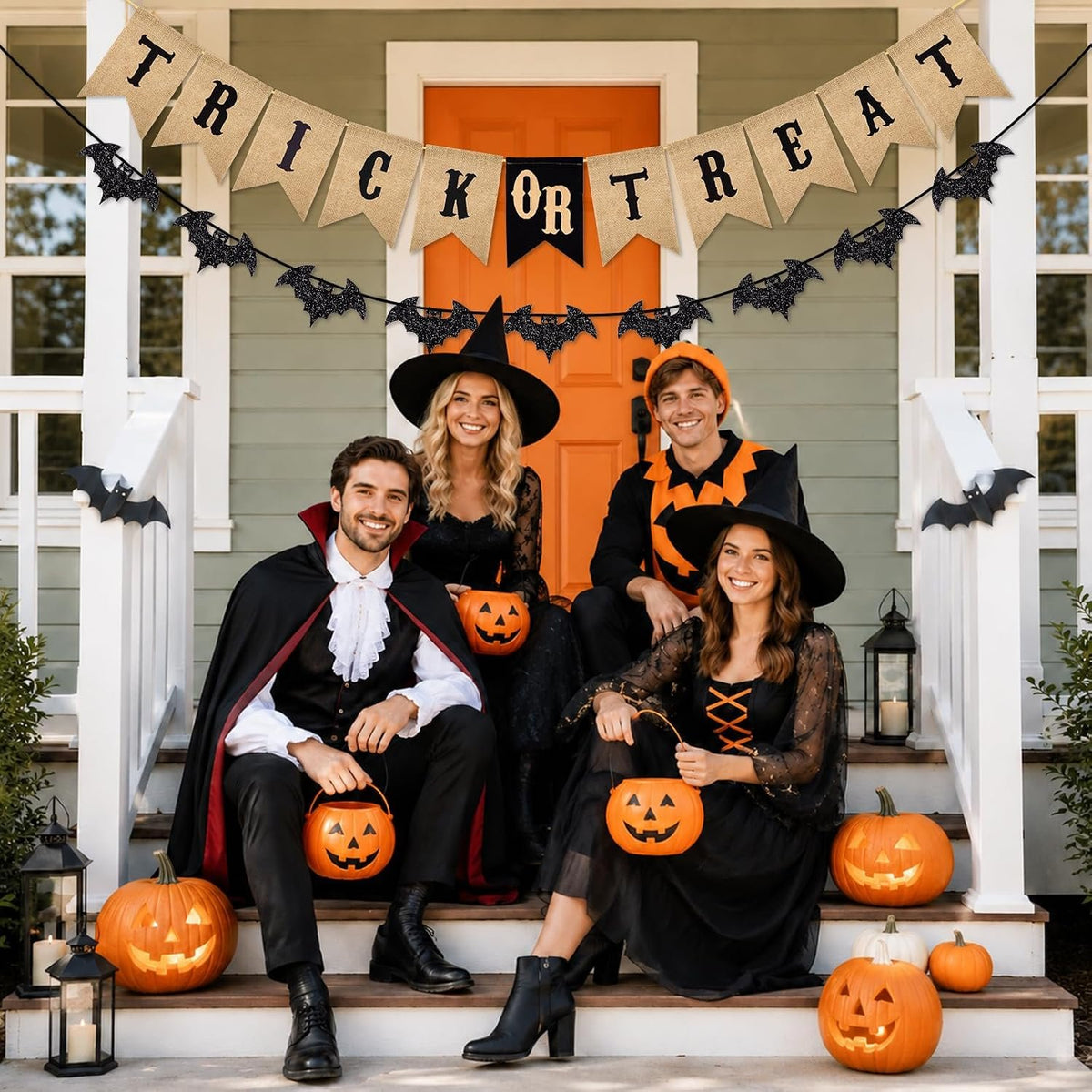 Bonner Harvest Decor Trick or Treat Burlap Banner Set additional product photo
