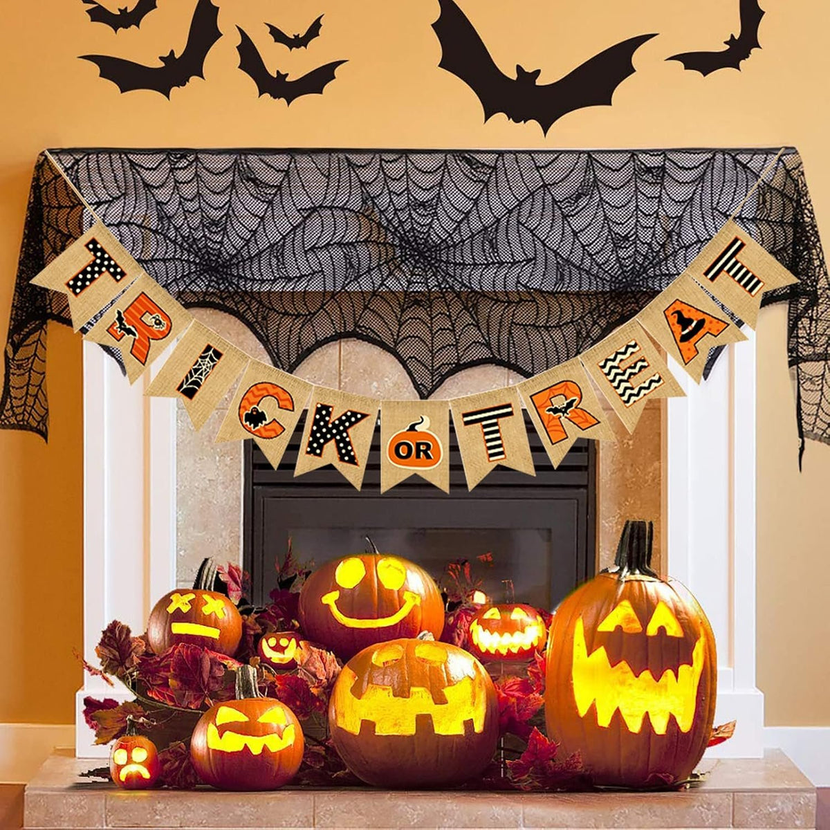 Bonner Harvest Decor Trick or Treat Burlap Banner studio product photo