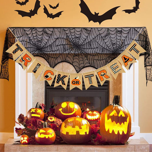 Bonner Harvest Decor Trick or Treat Burlap Banner studio product photo