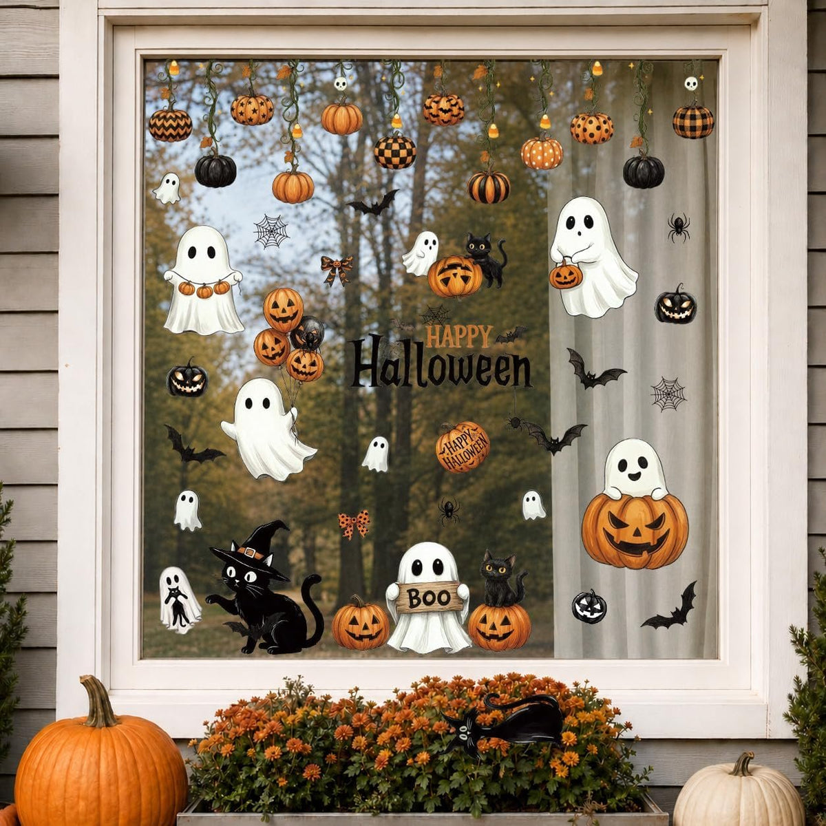 Bonner Harvest Decor Retro Halloween Window Clings additional product photo