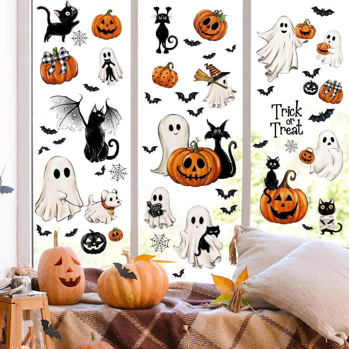 Bonner Harvest Decor Vintage Halloween Window Clings additional product photo