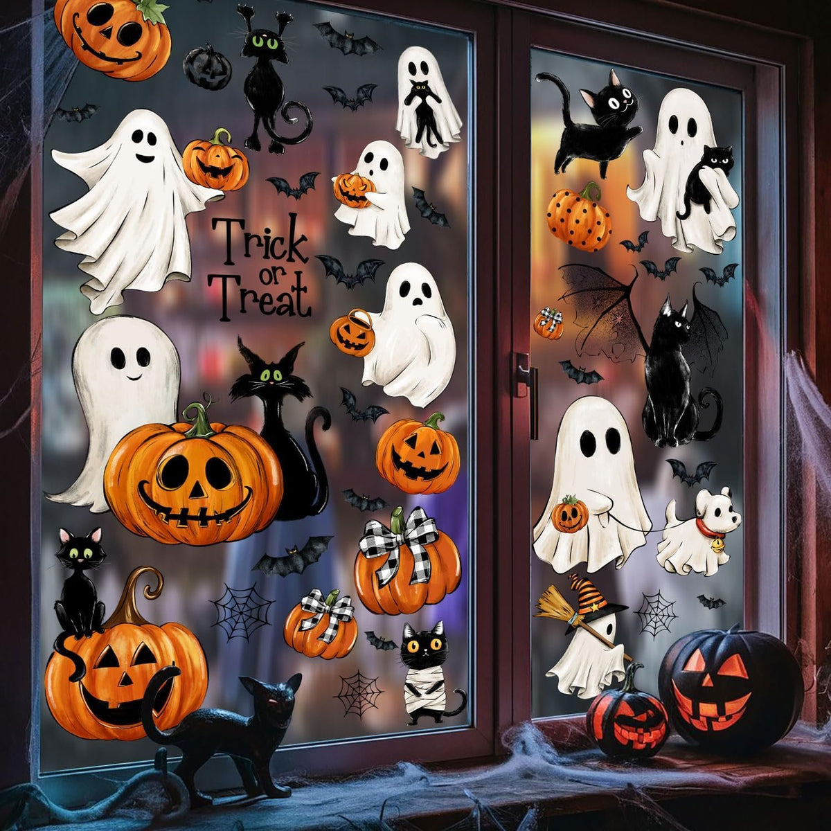 Bonner Harvest Decor Vintage Halloween Window Clings additional product photo