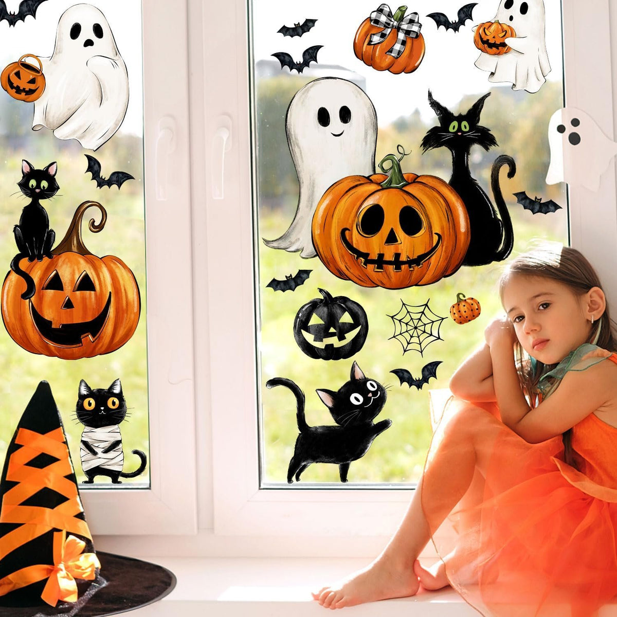 Bonner Harvest Decor Vintage Halloween Window Clings additional product photo