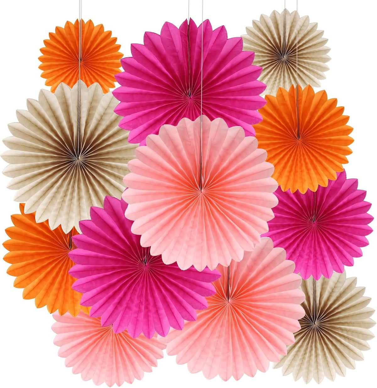 Bonner Harvest Decor Tissue Paper Fan Decoration Set studio product photo