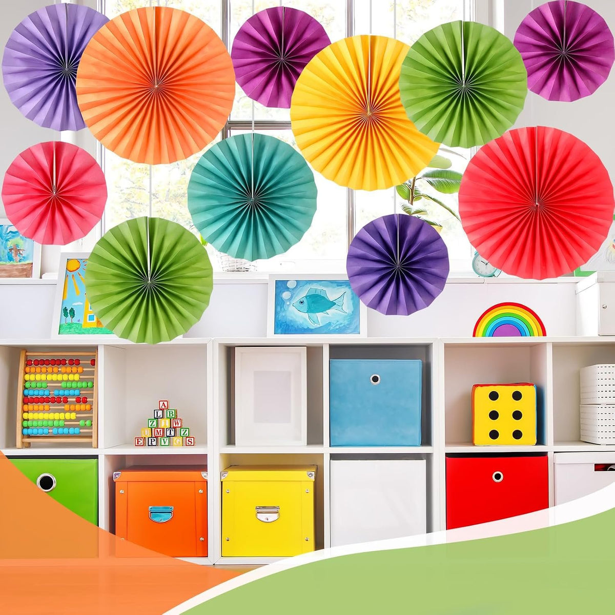 Bonner Harvest Decor Patterned Paper Fan Set additional product photo