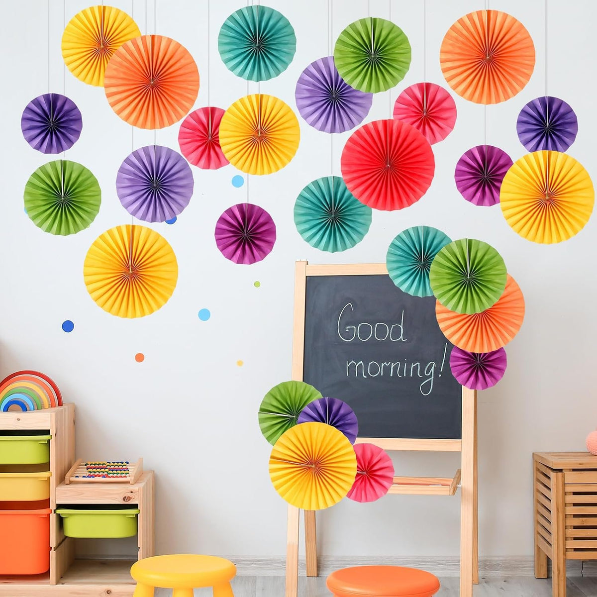 Bonner Harvest Decor Patterned Paper Fan Set additional product photo