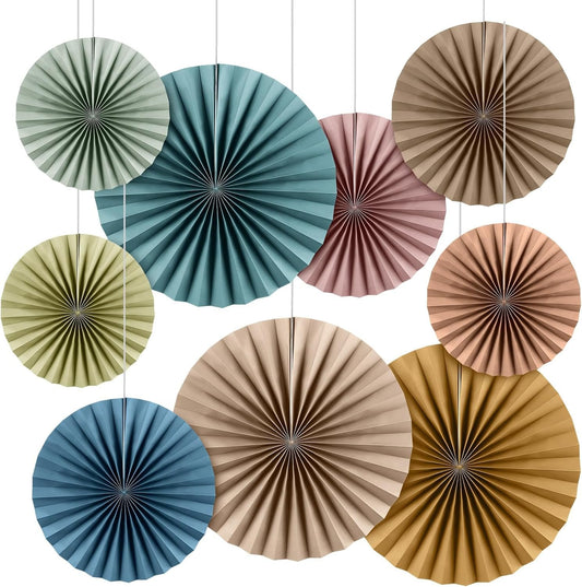 Bonner Harvest Decor Patterned Paper Fan Set studio product photo