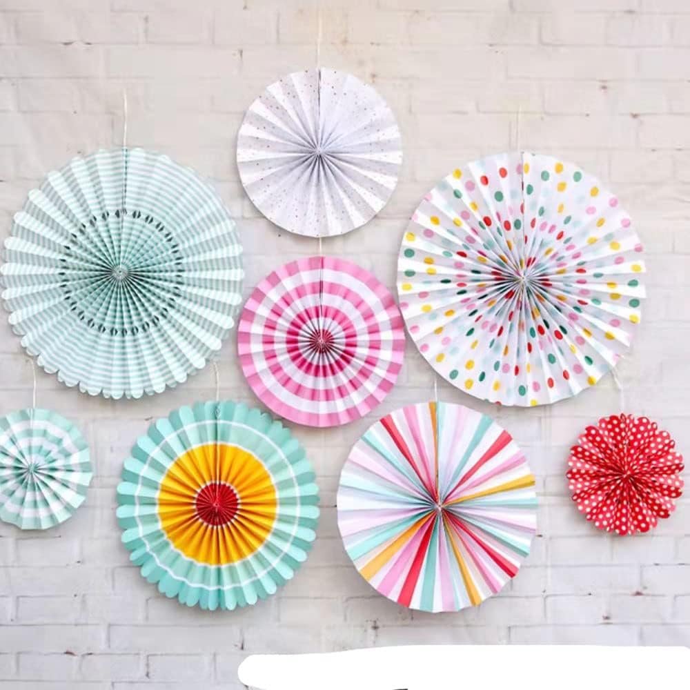Bonner Harvest Decor Pastel Paper Fan Set studio product photo