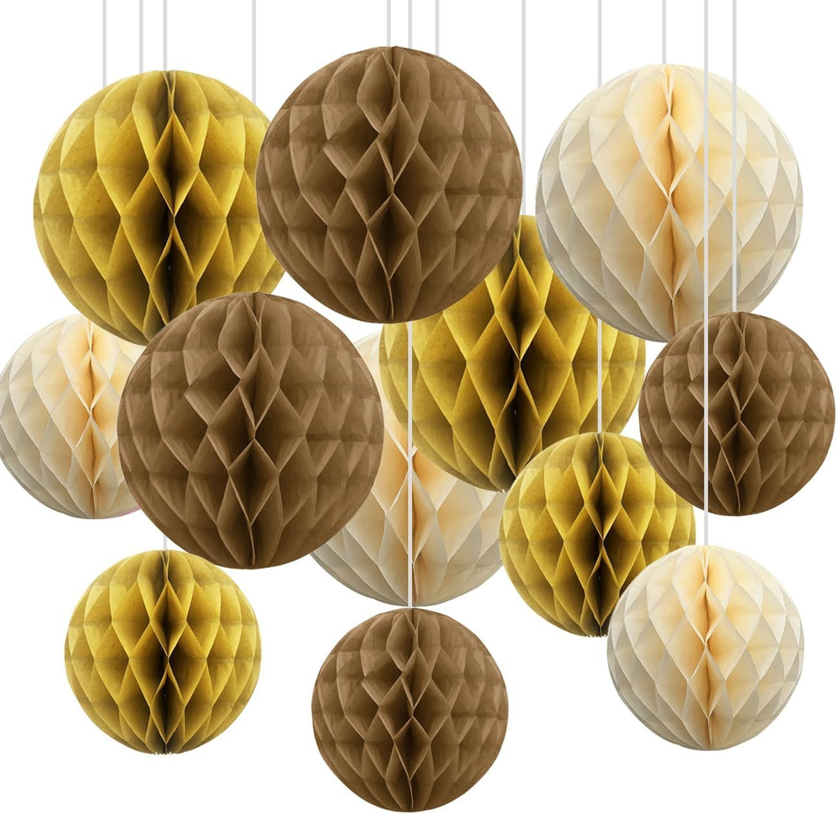 Bonner Harvest Decor Two-Size Honeycomb Ball Set additional product photo